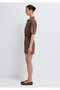 Brown Shorts with Piping Detail 1410262-87537 - 4