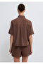 Short Sleeve Brown Shirt Loose Fit / Relaxed Fit 1211458-87537 - 6