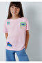 Lilo and Stitch Printed Pink T-Shirt Loose Fit / Relaxed Comfortable Cut 7610448-90773