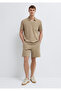 Beige Polo T-Shirt with Pockets Loose Fit / Relaxed Comfortable Cut 0613318-80697 - 2