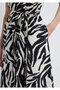 Lace-Up Printed Black Dress 1310871-91528 - 8
