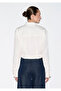 Ecru Cropped Shirt Loose Fit / Relaxed Comfortable Cut 1211430-70057 - 4
