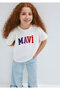 Logo Printed Ecru T-Shirt Loose Fit / Comfortable Loose Cut 7610425-70057 - 2