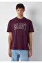 Logo Printed Purple T-Shirt Loose Fit / Comfortable Fit 0611711-70434 - 3