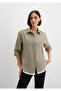 Striped Khaki Shirt Loose Fit / Relaxed Fit 1211372-91369 - 2