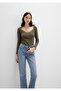Long Sleeve Khaki T-Shirt Fitted / Slim Fit 1613851-87538