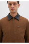 Collar Detailed Brown Faux Suede Jacket Regular Fit / Regular Cut 0110638-70378 - 7