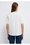 Logo Printed Ecru Women's T-Shirt M1613407-70057 - 6