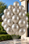 Candy Pink Silver Gray Metallic Pearlescent Shiny Party Balloon 25 Pieces - 2
