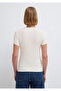 Ecru Basic T-Shirt Fitted / Fitted Cut 1613081 -70057 - 5