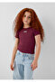 Printed Burgundy Girl's T-Shirt M7610350-70393