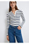 Button Detailed Striped T-Shirt Fitted / Fitted Cut 1612915 -86625 - 2