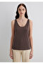Tencel ™ ) Modal Blended Brown Undershirt Slim Fit / Tight Fit 1613216-87537 - 4