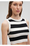Striped Crop Knitwear Top Fitted / Fitted Cut 1710098 -85407 - 5