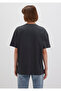 Logo Printed Anthracite T-Shirt Loose Fit / Loose Relaxed Fit 1612518 -70087 - 4