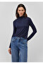 Textured Navy Blue T-Shirt Slim Fit / Slim Fit 1612026 -82183