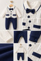 Striped Vest Jumpsuit 100% Cotton Baby Boy Rompers - 2