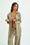 Veloura Sand 4 Piece Satin Pajama Set - 4