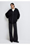 Hooded Zippered Black Sweatshirt 1610221-900 - 2