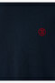 Seal Logo Embroidered Navy Blue T-Shirt Loose Fit / Loose Comfortable Cut 067074-33207 - 7
