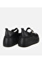 Women's Leather Black Wedge Heeled Buckle Ballerinas - 4