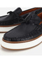 Men's Leather Black Lace Detailed Casual Loafer - 3