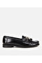 Women's Patent Leather Black Tasseled Classic Loafer