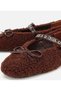 Women's Brown Plush Fur Studded Ballerinas - 3
