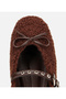 Women's Brown Plush Fur Studded Ballerinas - 5