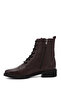 Women's Burgundy Floater Zippered Rubber Sole Genuine Leather Boots - 5