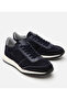 Men's Suede Leather Navy Blue Ultra Light Sole Sports Shoes - 2