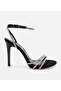 Women's Black Stone Evening Dress High Heel Sandals