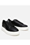 Men's Leather Black High-Sole Sports Shoes - 2