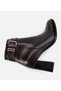 Women's Brown Buckle Heeled Ankle Boots - 6