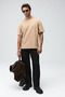 Studio men's organic cotton short sleeve mink - beige t-shirt - 3