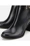 Women's Black Buckle Heeled Ankle Boots - 3