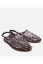 Women's Black Zebra Patterned Flat Sandals - 2