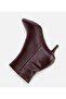 Women's Leather Burgundy Half Heeled Boots - 6