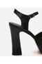 Women's Black Snake Pattern Evening Dress High Heel Sandals - 3