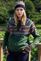 Women's Hooded Robe Jacquard Wool Cardigan K.Yosun