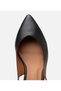 Women's Leather Black Open Back Ballerinas - 4