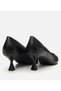 Women's black leather stiletto with flexible sole - 6