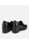 Women's Patent Leather Black Heeled Classic Loafer - 4