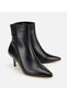 Women's Leather Black Half Heeled Boots - 2