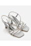 Women's Lame Evening Dress Heeled Sandals - 2