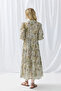 İz Kolekcyon Eco Print Relaxed Fit Long Dress - Green - 6