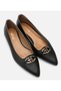Women's Leather Black Ballerinas - 2