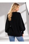 Black Crew Neck Oversize Women's Knitwear Sweater - 6