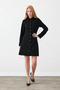Shirt Collar Buttoned Dress - Black - 4