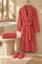 Colourist Dark Coral Bathrobe Set - 2